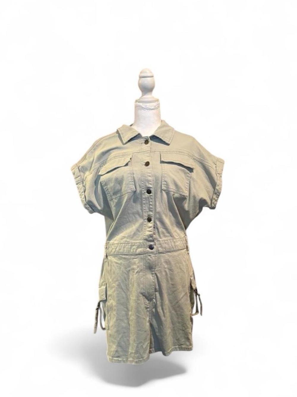 NWT Celebrity Pink Light Green Cargo Romper